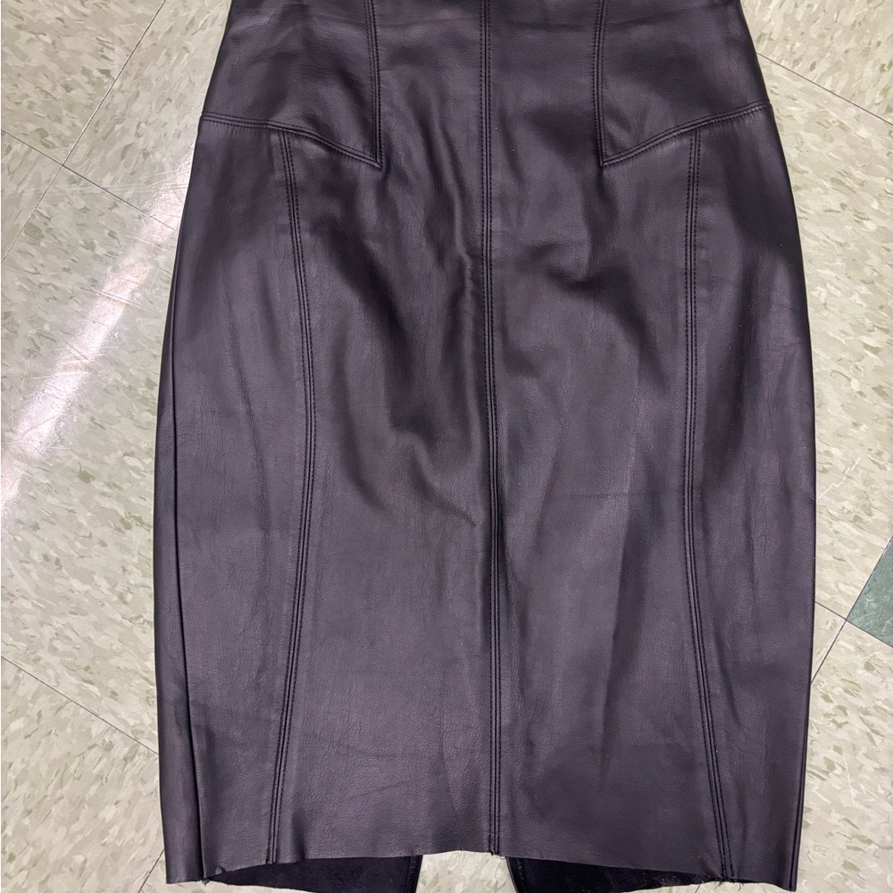 Express Black Faux Leather Pencil Skirt, Sz 2